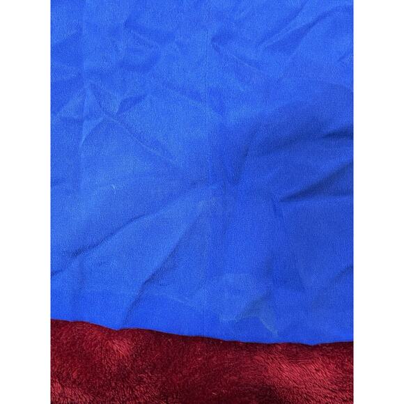 Patrick Petite Collection Size 14 Blue Midi Silk Front Slit Short Sleeve Dress - Picture 12 of 16